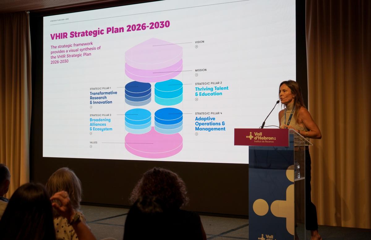 Dra. Begoña Benito presentant el Pla Estratègic del VHIR 2026-2030