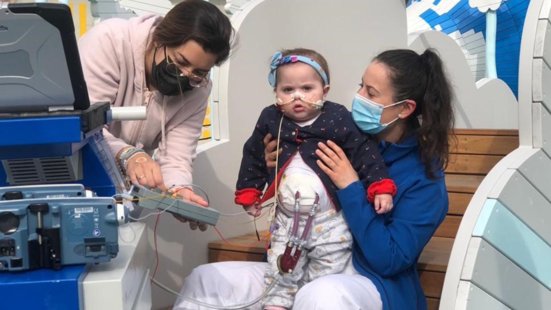 A patient with a ventricular assistance device