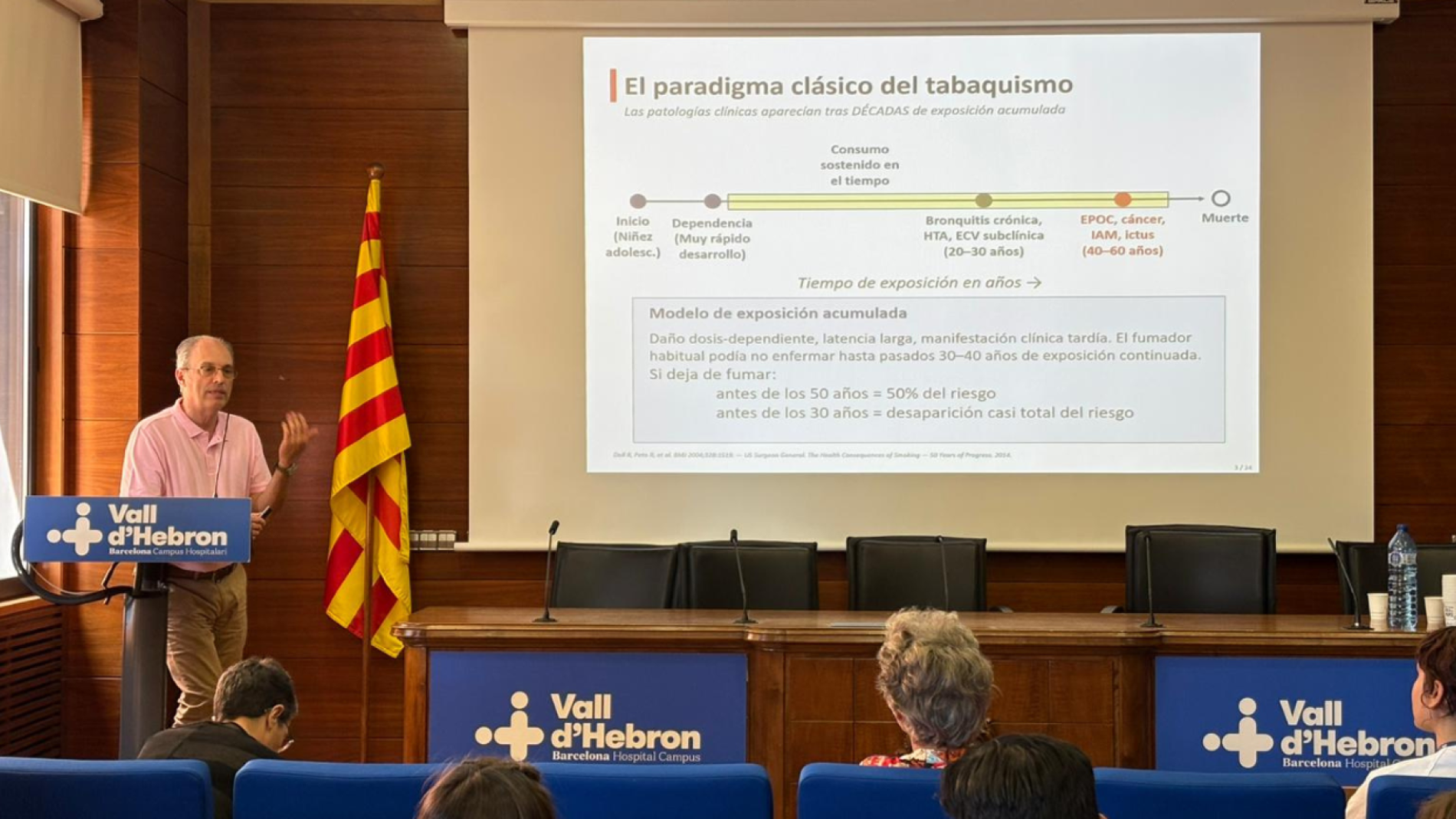 Sessió sobre tabaquisme impartida pel Dr. Frino durant la Setmana Sense Fum de Vall d'Hebron